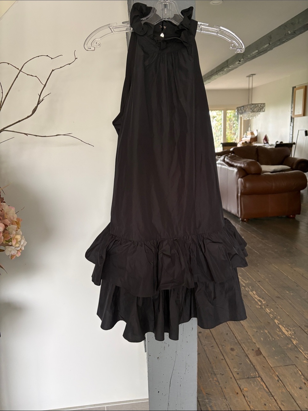 Tommy Hilfiger Black Ruffle Hem Sleeveless Dress